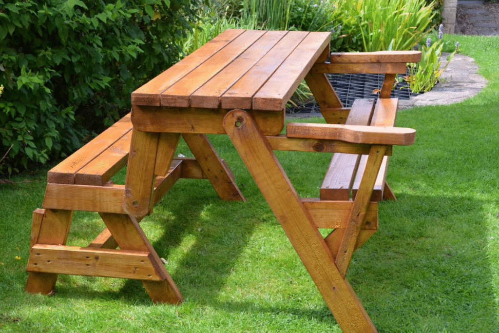 Folding table bench for picnic