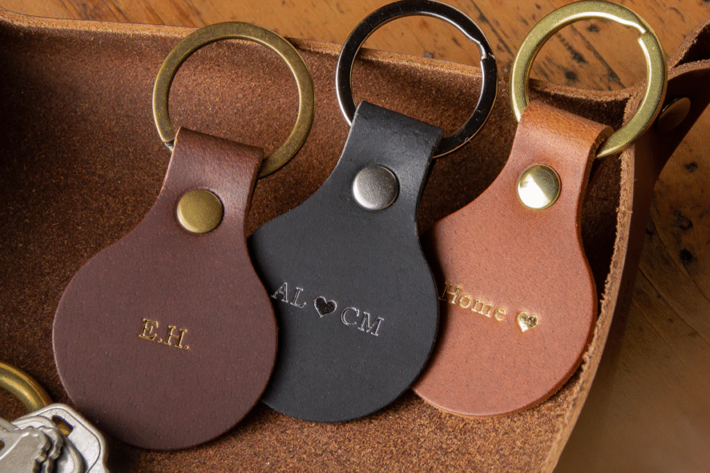 custom leather keychain