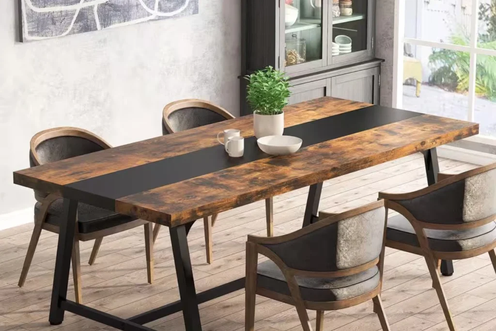 rustic wood table