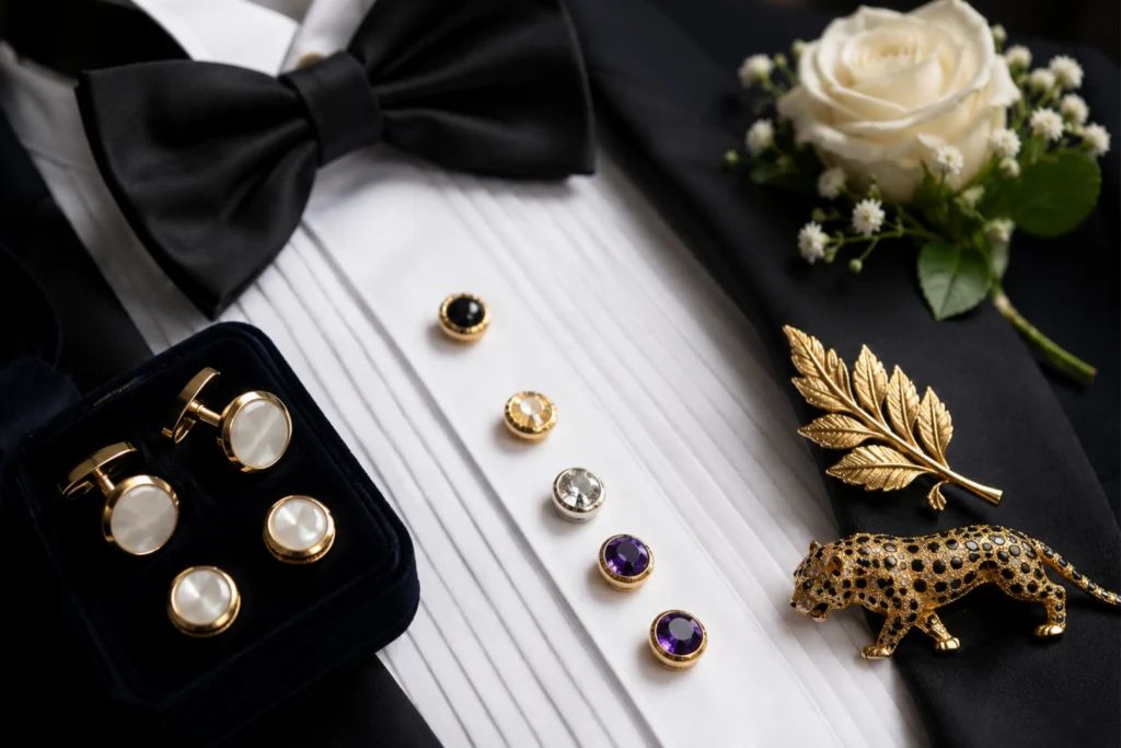 Elegant Shirt Studs That Instantly Upgrade Your Tuxedo Wedding Look