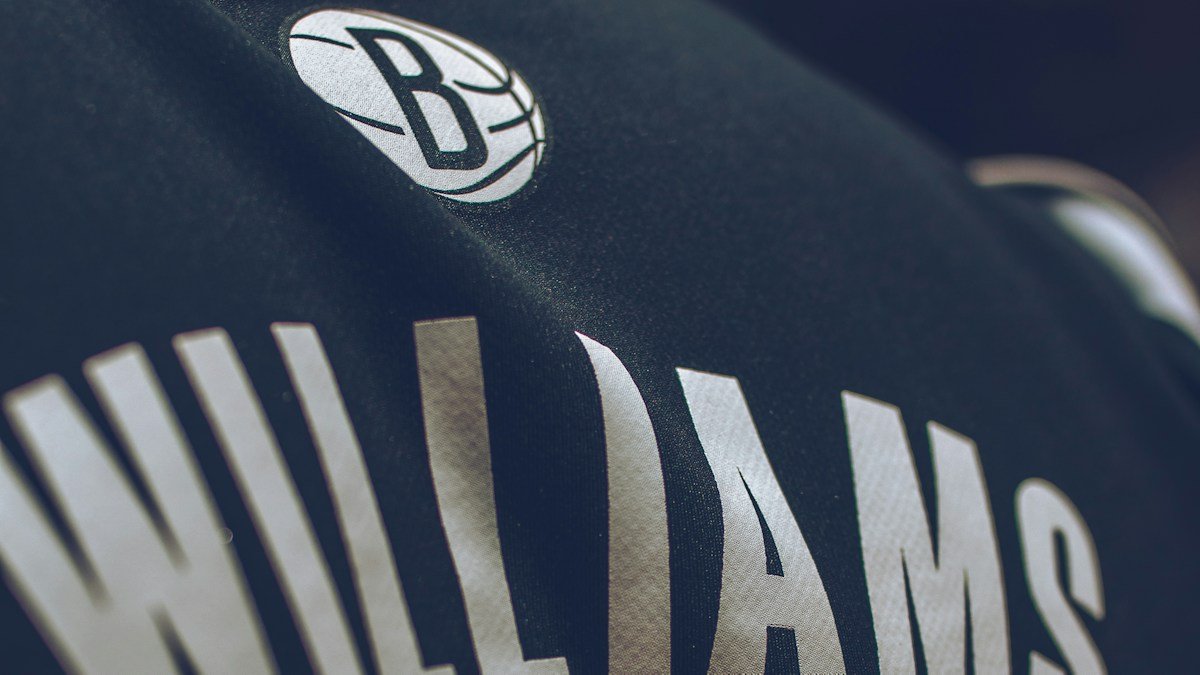 Back of a Nets jersey showing the team logo and player name